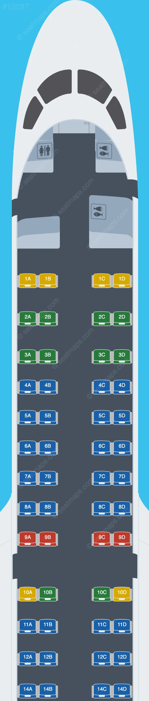 Mexicana de Aviación Embraer E190 E2 seatmap preview