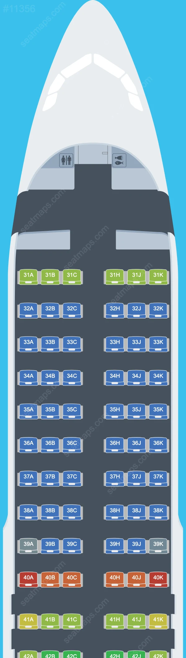 Thai Airways International Airbus A320 Seat Maps A320-200 V.2
