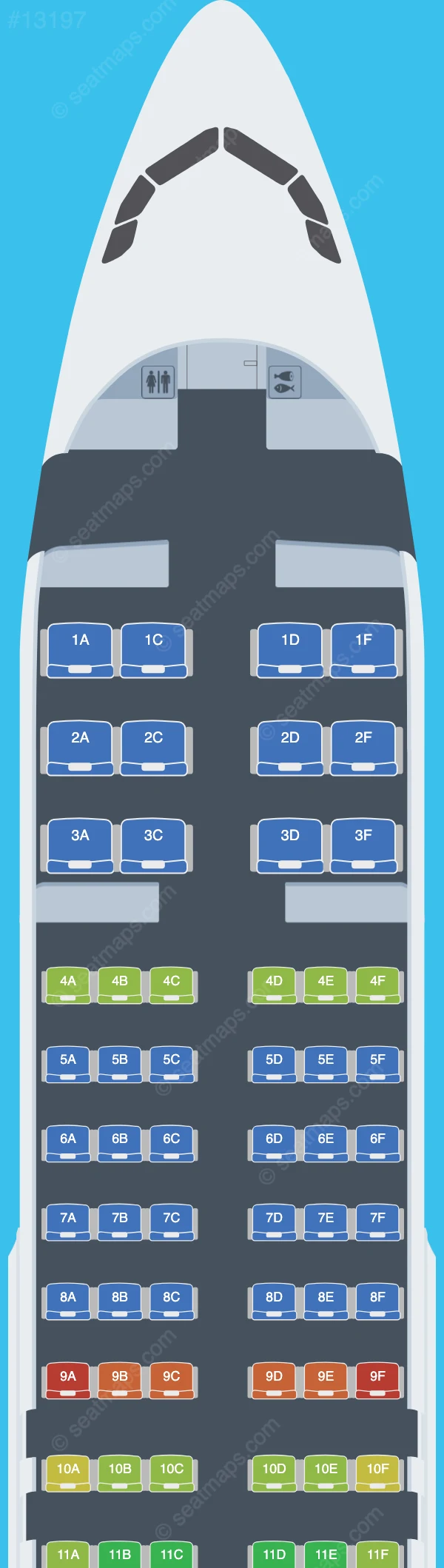 Fly Cham Airbus A320-200 V.1 seatmap preview