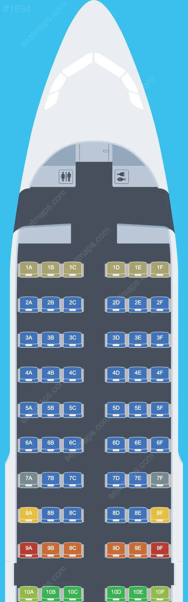 LATAM Airlines Brasil Airbus A319 Seat Maps A319-100