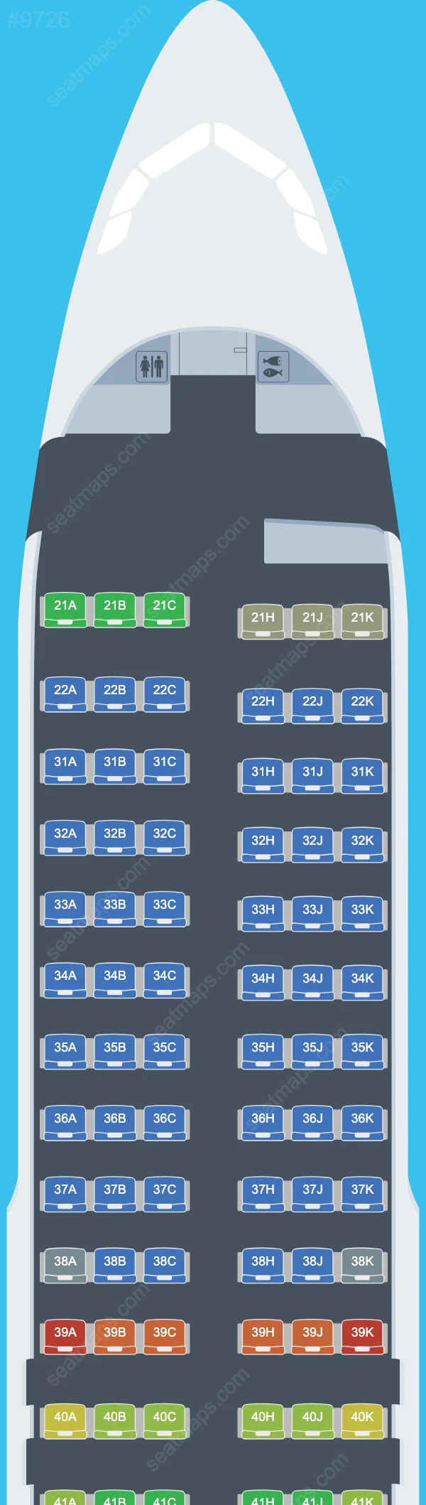 Схема салона Philippine Airlines (PAL) в самолете Airbus A320 A320-200 V.1