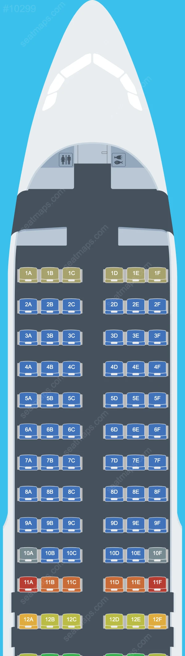 Схема салона LATAM Airlines Peru в самолете Airbus A320 A320-200 V.1