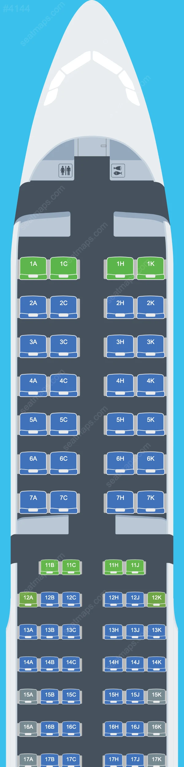 Air Astana Airbus A321 Seat Maps A321-200