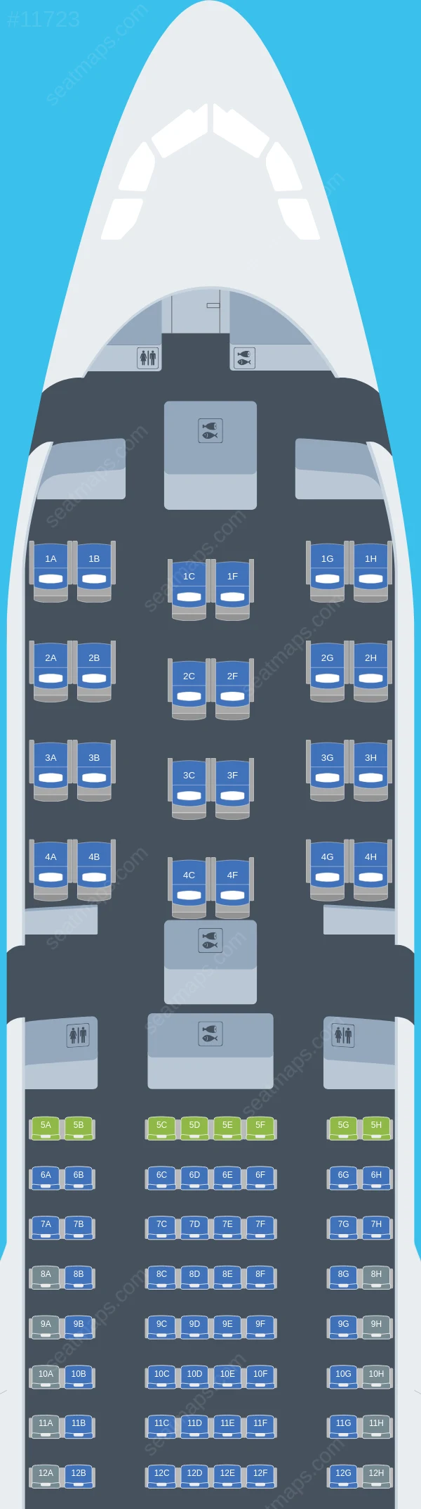 HiSky Europe Airbus A330-200 seatmap preview