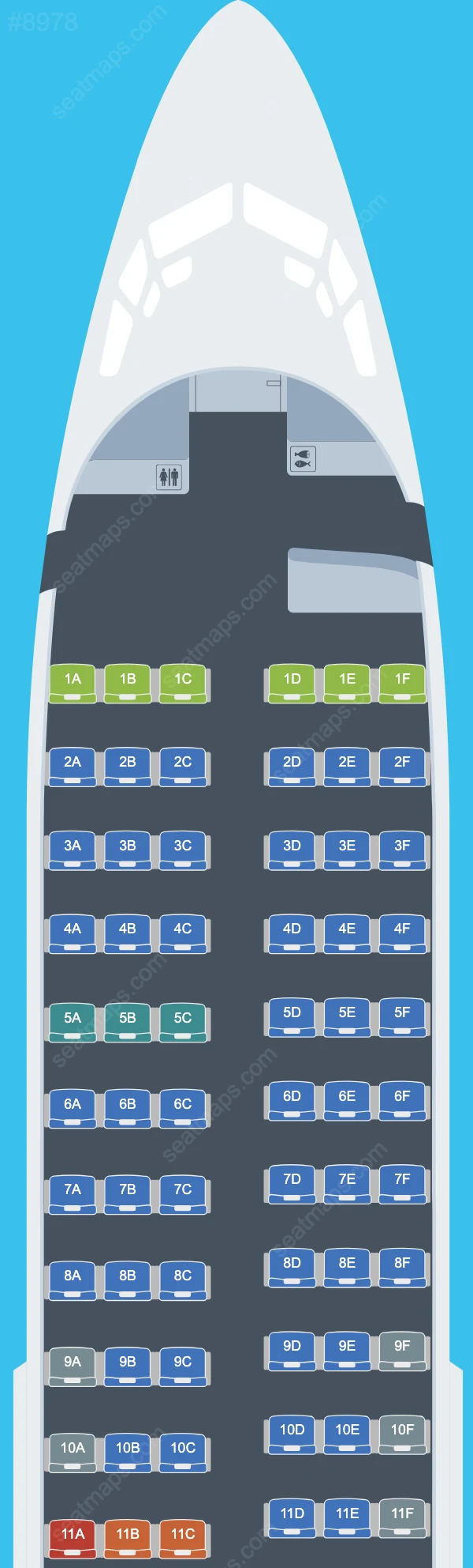SkyUp Airlines Boeing 737 Seat Maps 737-700