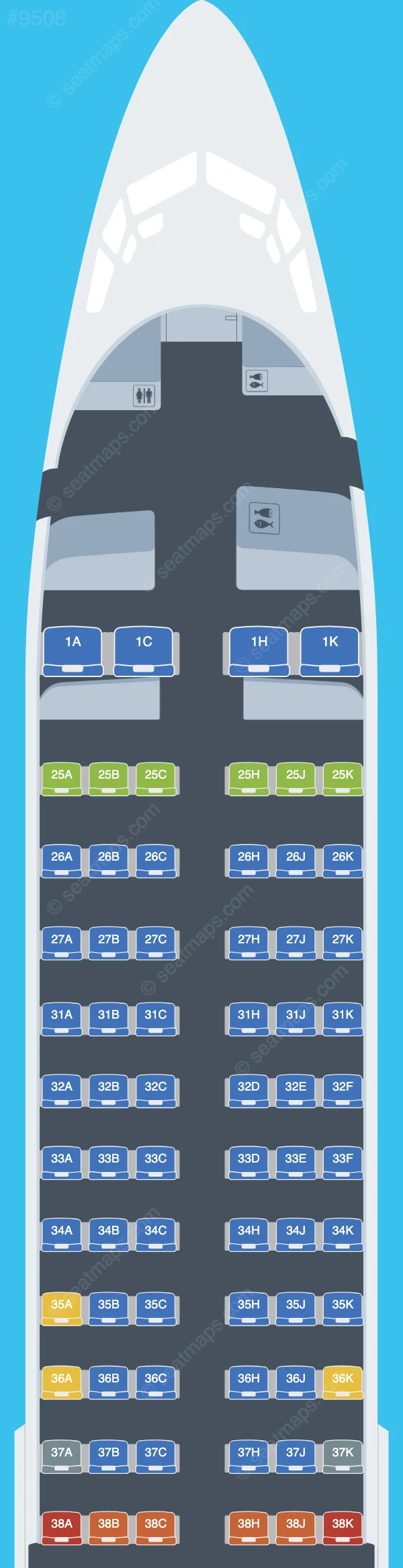 China Southern Boeing 737-800 aircraft seat map  737-800 V.4