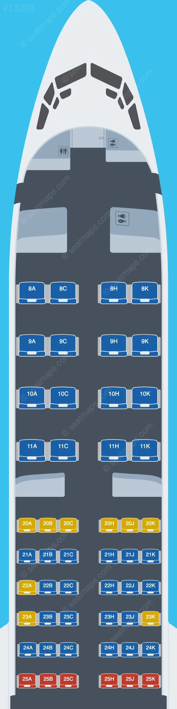 Egyptair Boeing 737 MAX 8 seatmap mobile preview