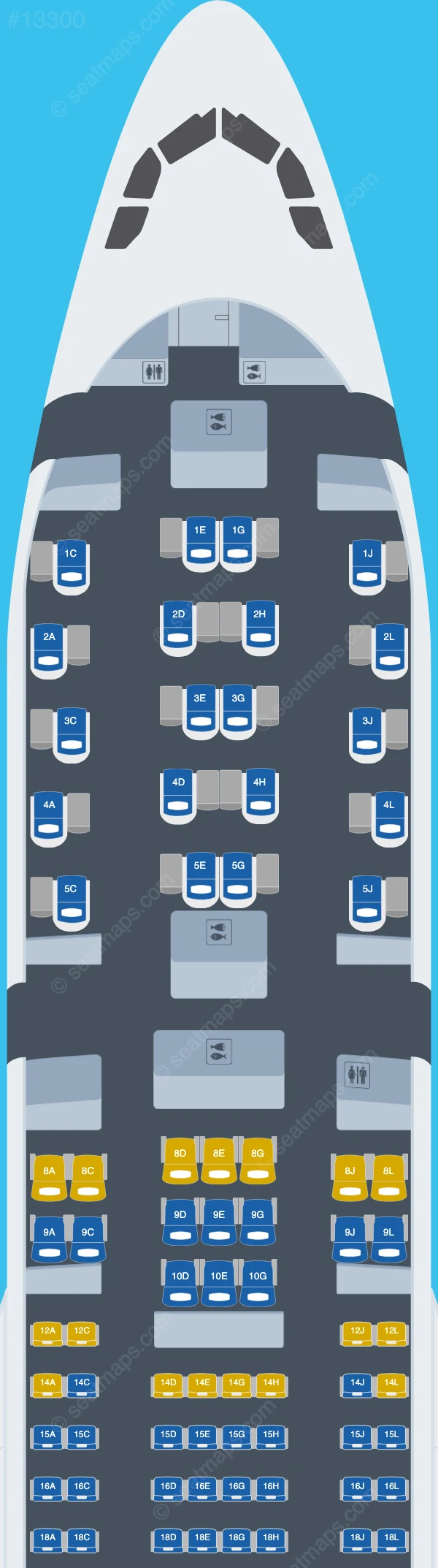 Arkia Airbus A330-200  V.1 seatmap preview