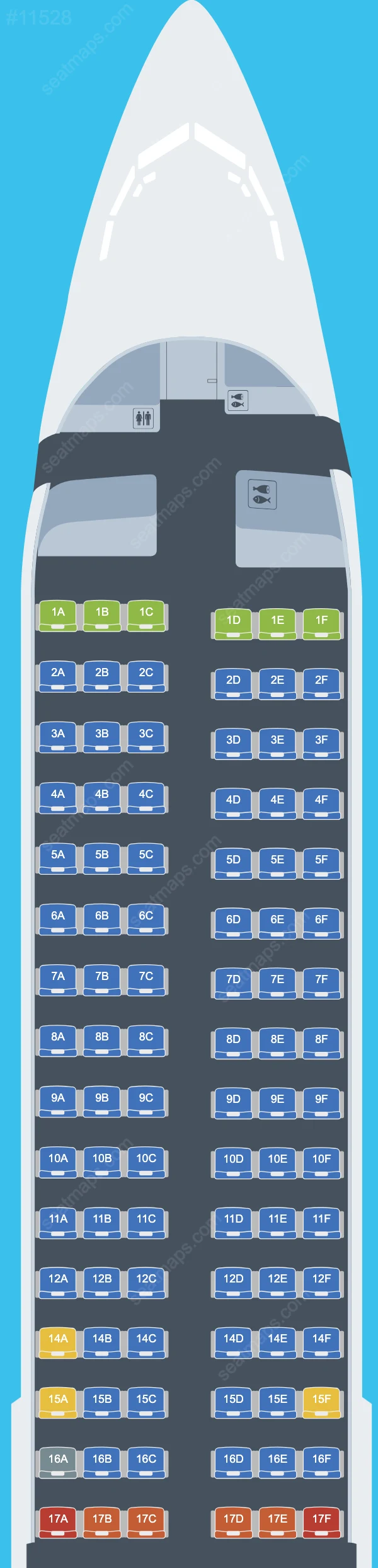 Схема салонов Corendon Dutch в самолетах Boeing 737 MAX 9 737 MAX 9