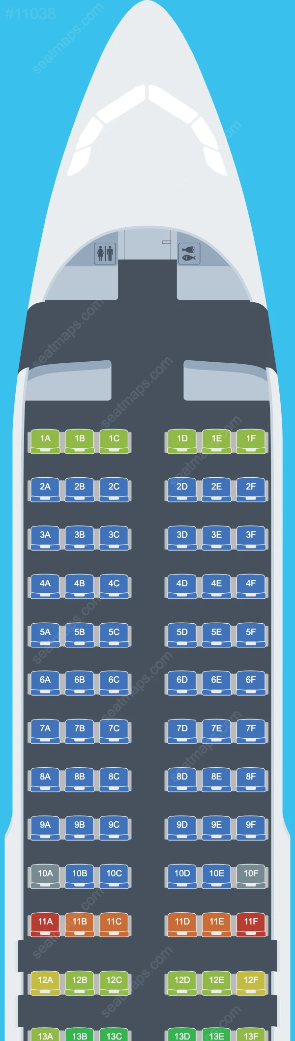 TransNusa Airbus A320 Seat Maps A320-200