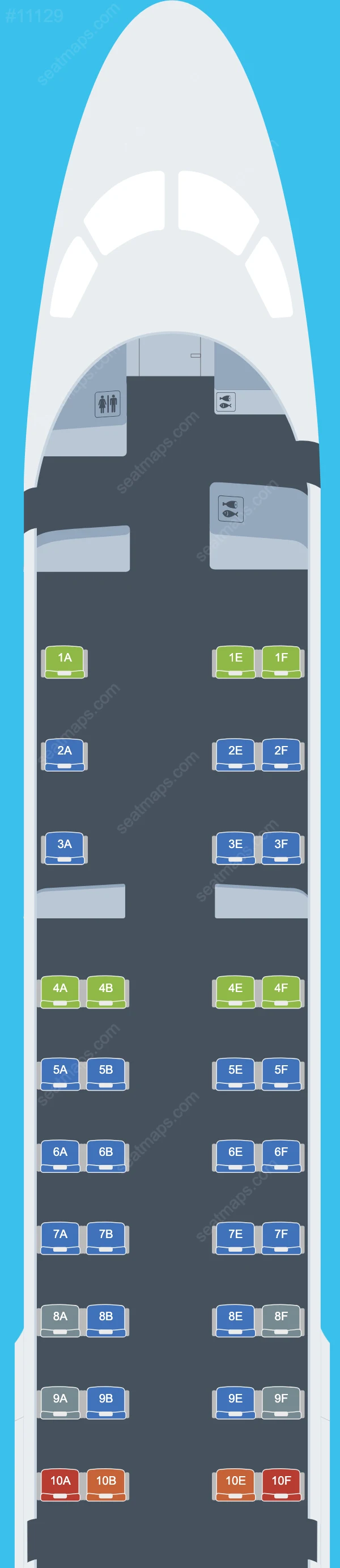 Alliance Airlines Embraer E190 V.1 seatmap mobile preview