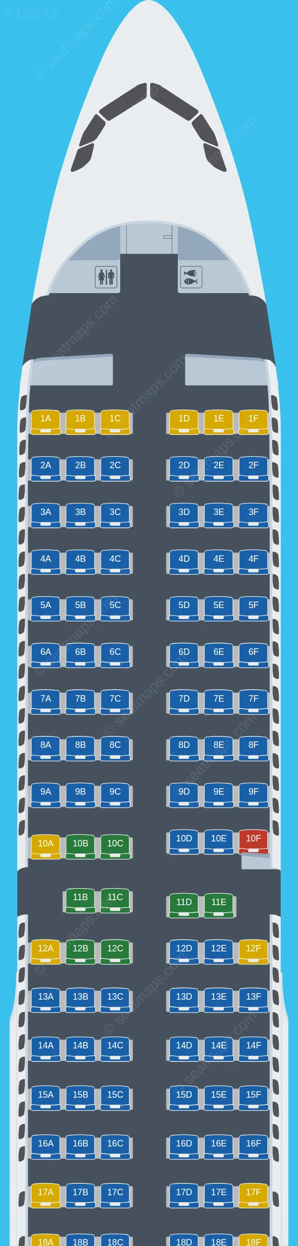 FlyOne Airbus A321-200 seatmap preview