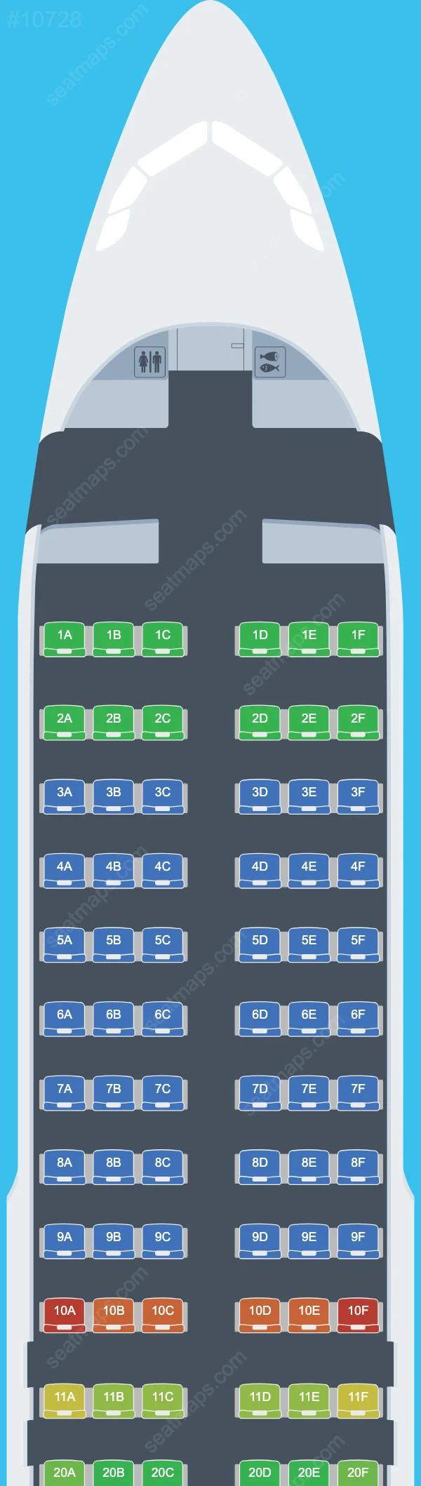 PLAY Airbus A320 Seat Maps A320-200neo