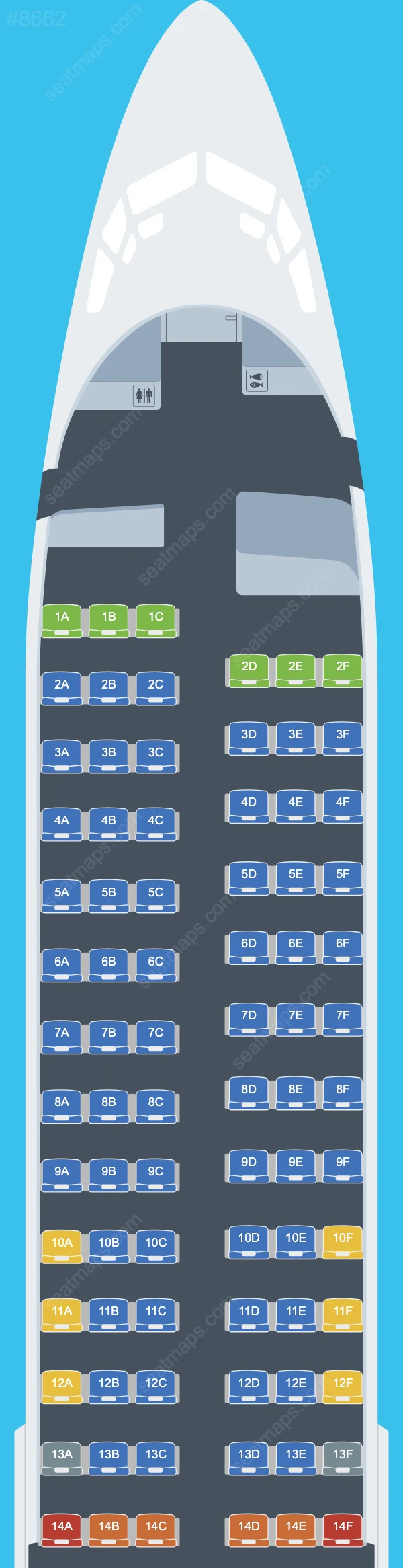 SkyUp Airlines Boeing 737 Seat Maps 737-800 V.1