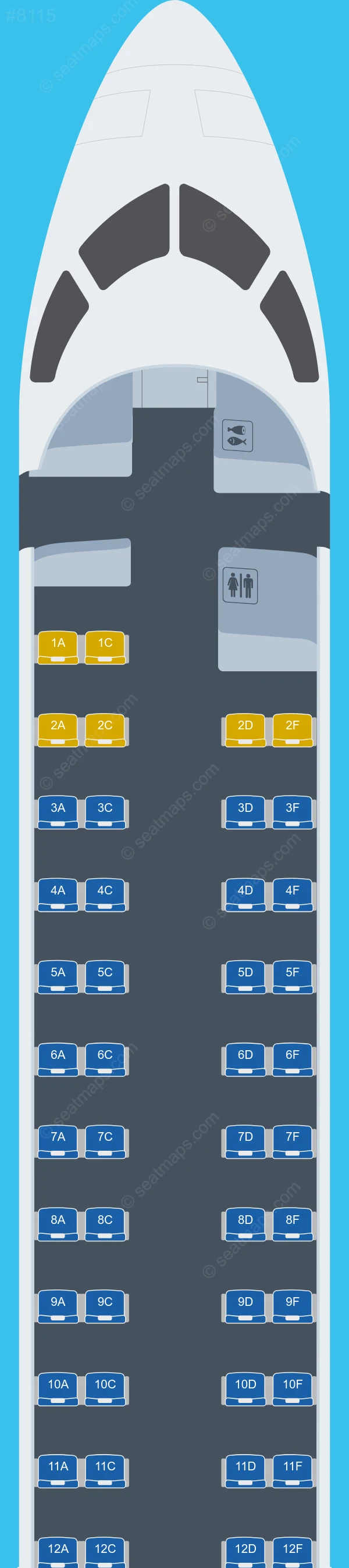CemAir Bombardier CRJ-900 aircraft seat map CRJ900