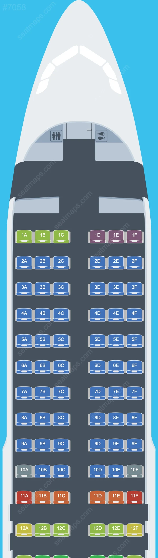 Схема салона Nesma Airlines (Egypt) в самолете Airbus A320 A320-200