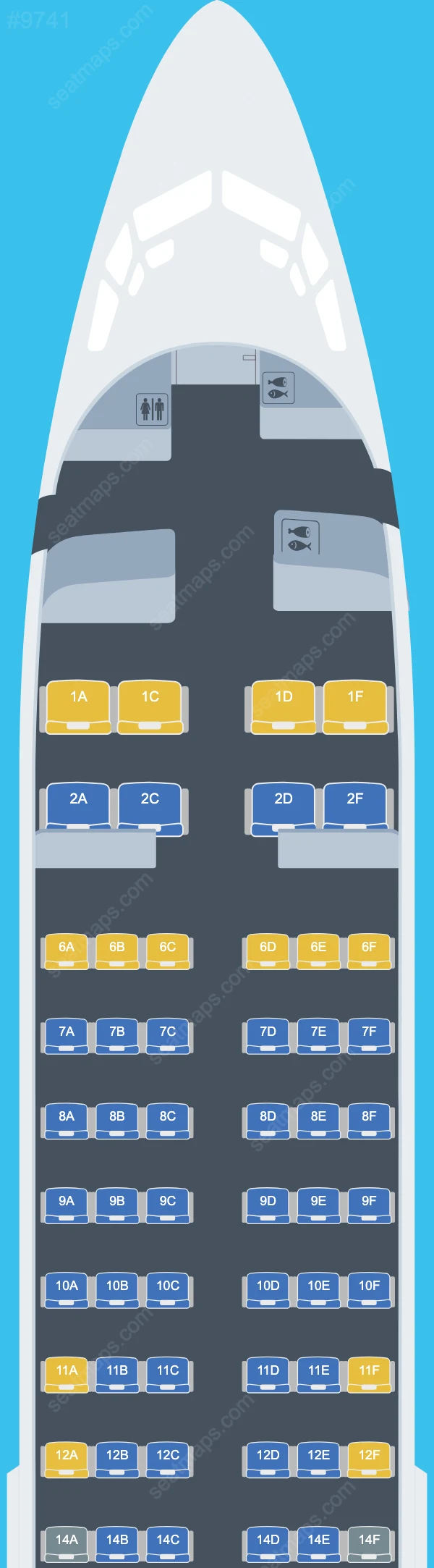 Схема салона Jonika Airlines в самолете Boeing 737 737-400 V.2