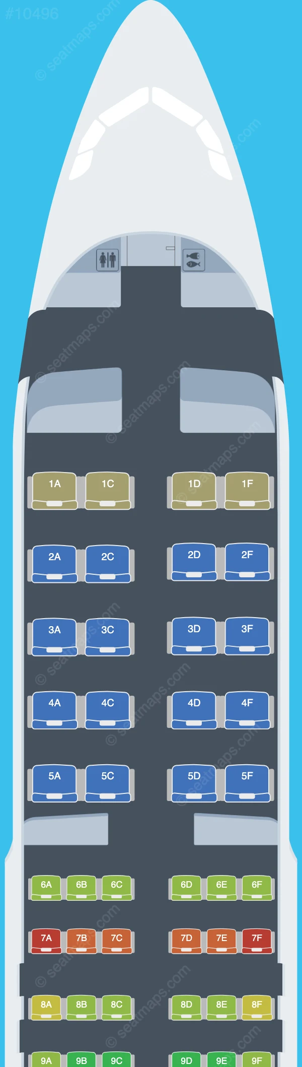 Druk Air Airbus A320neo seatmap preview