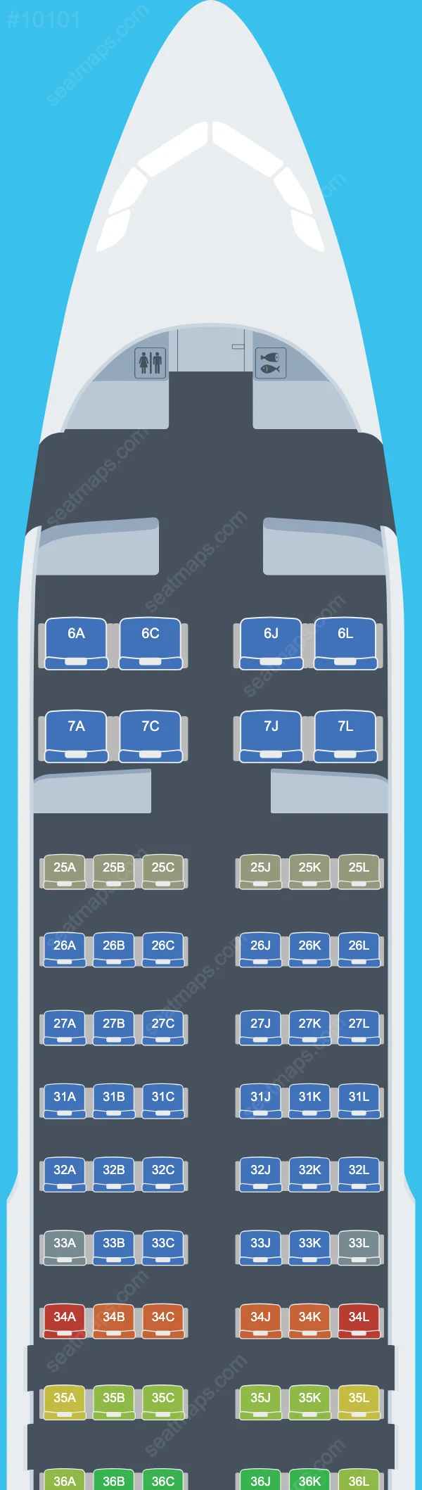 China Eastern Airbus A320 Seat Maps A320-200neo