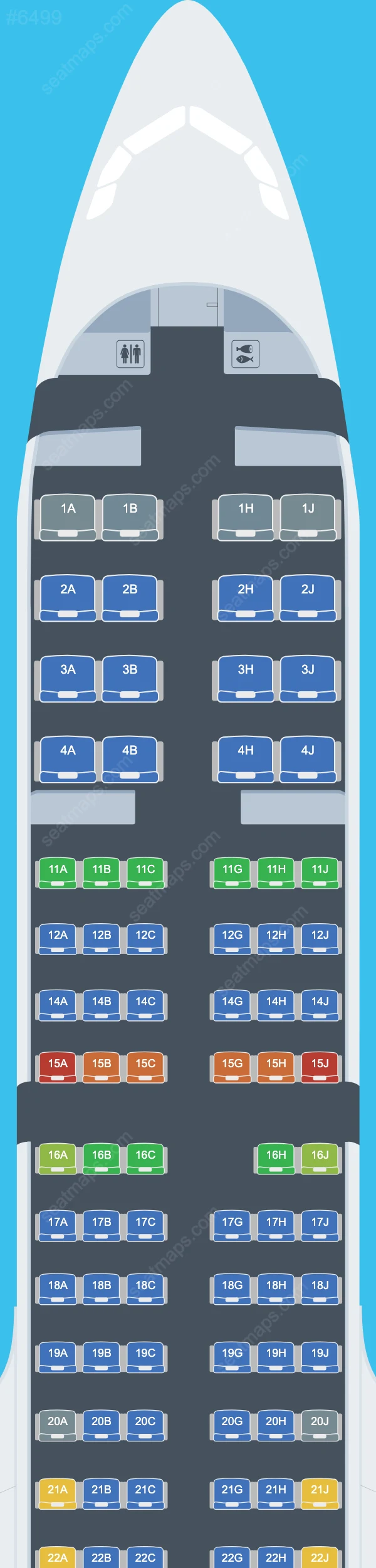 Hawaiian Airlines Airbus A321 Seat Maps A321-200neo