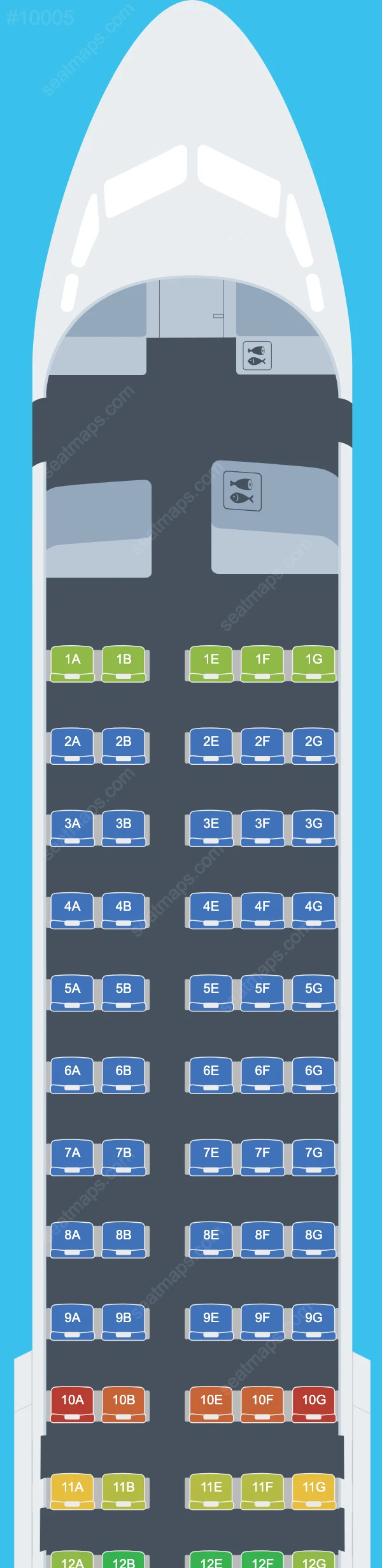 Airnorth Fokker 100 seatmap mobile preview