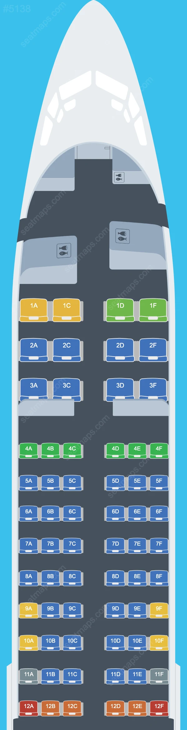 MIAT Mongolian Airlines Boeing 737 Seat Maps 737-800 V.2