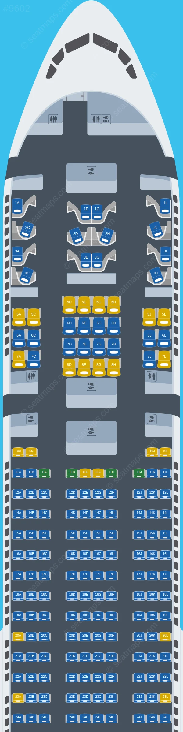 Seat Map Of Air France Boeing 777 300ER Aircraft Seat Map Of Air France Boeing 777 300ER Aircraft