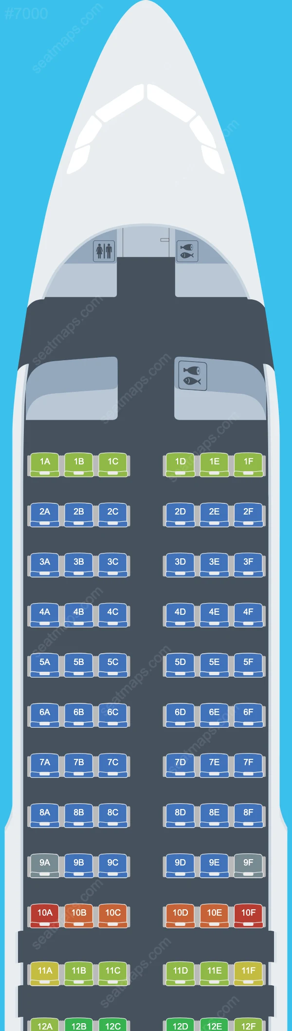 Lucky Air Airbus A320 Seat Maps A320-200