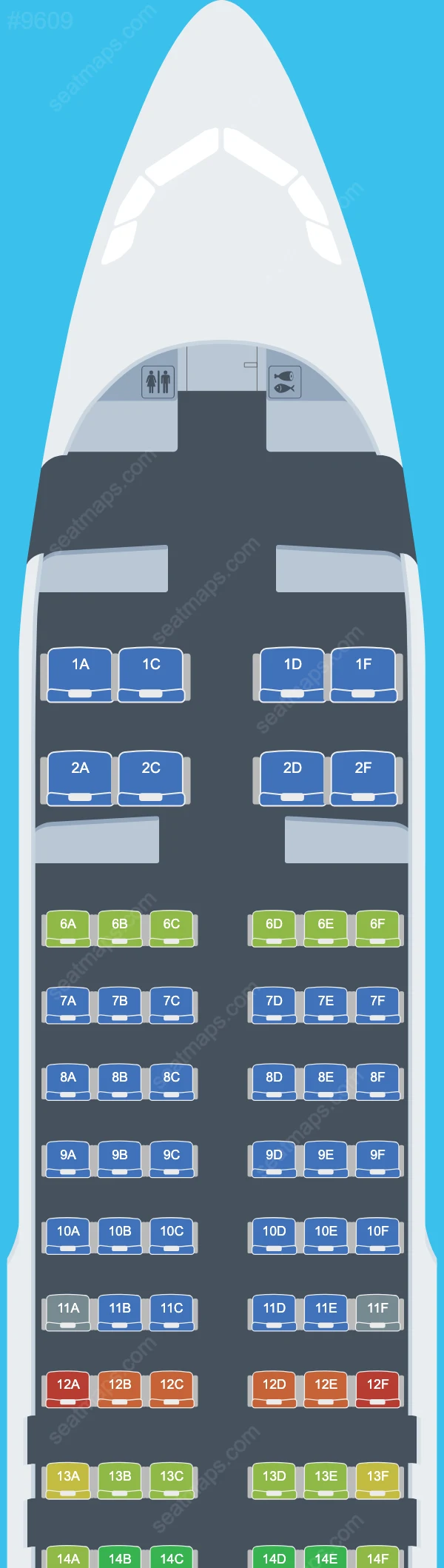 Etihad Airways Airbus A320 Seat Maps A320-200 V.1