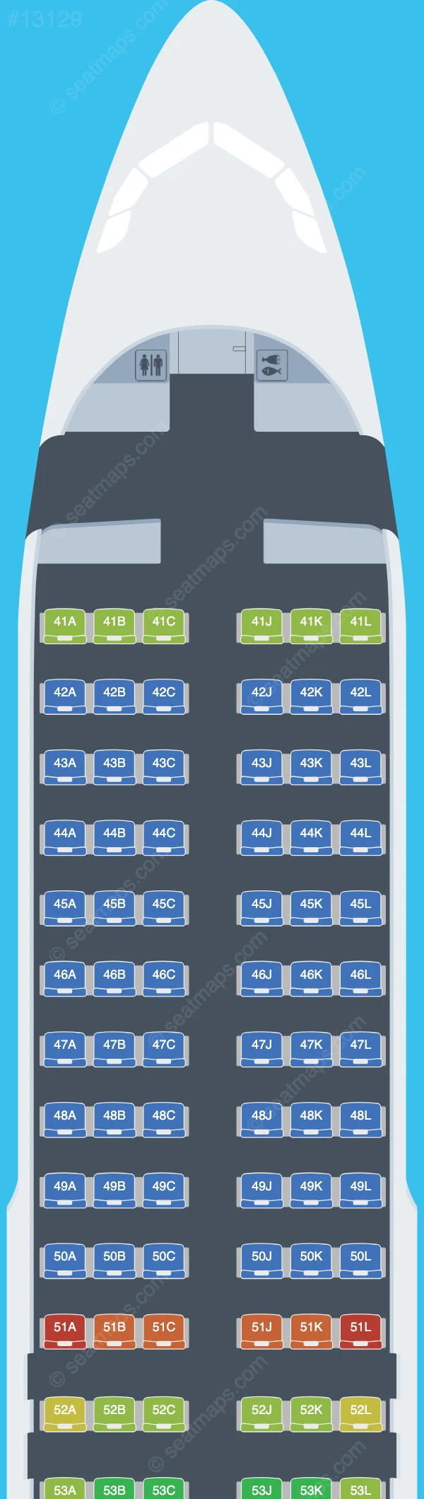 XiamenAir Airbus A320neo seatmap preview