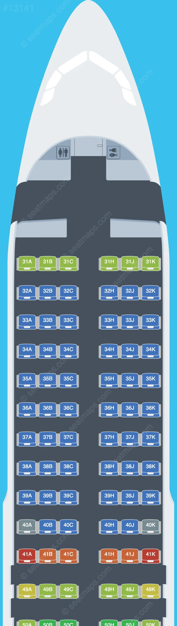 China Southern Airbus A320 uçak koltuk haritası A320-200  V.4