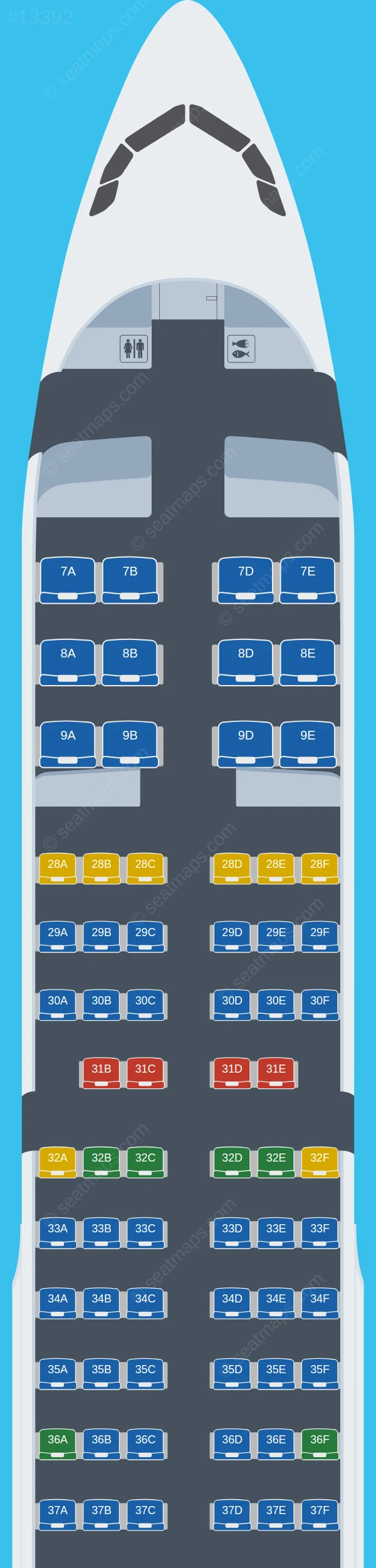 Asiana Airlines Airbus A321-200 new seatmap preview