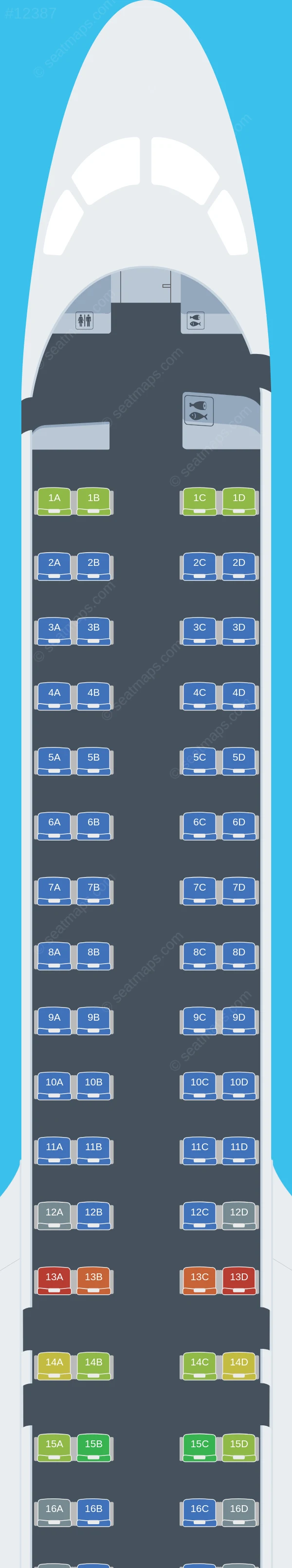 LOT Polish Airlines Embraer E195 E2 seatmap preview