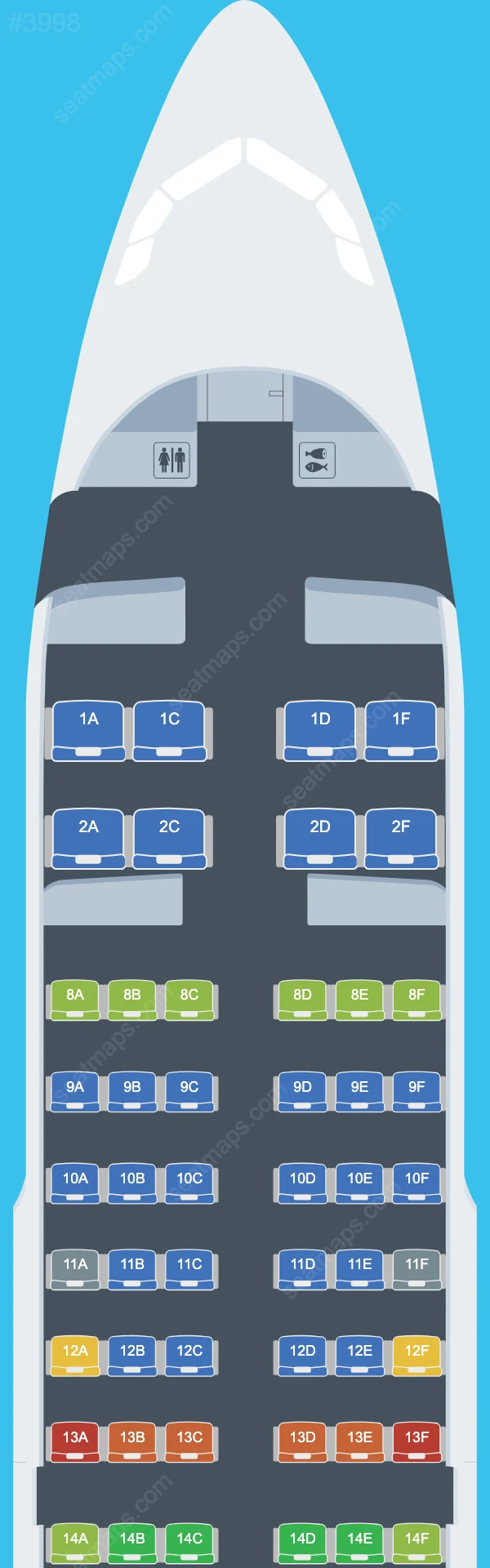 American Airlines Airbus A319 Seat Maps A319-100