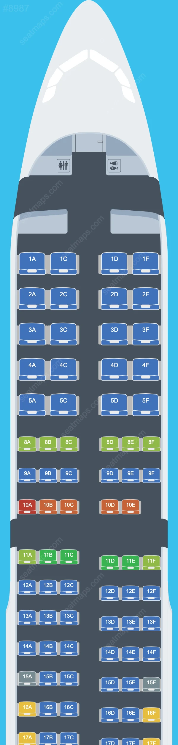 American Airlines Airbus A321 Seat Maps A321-200 V.1