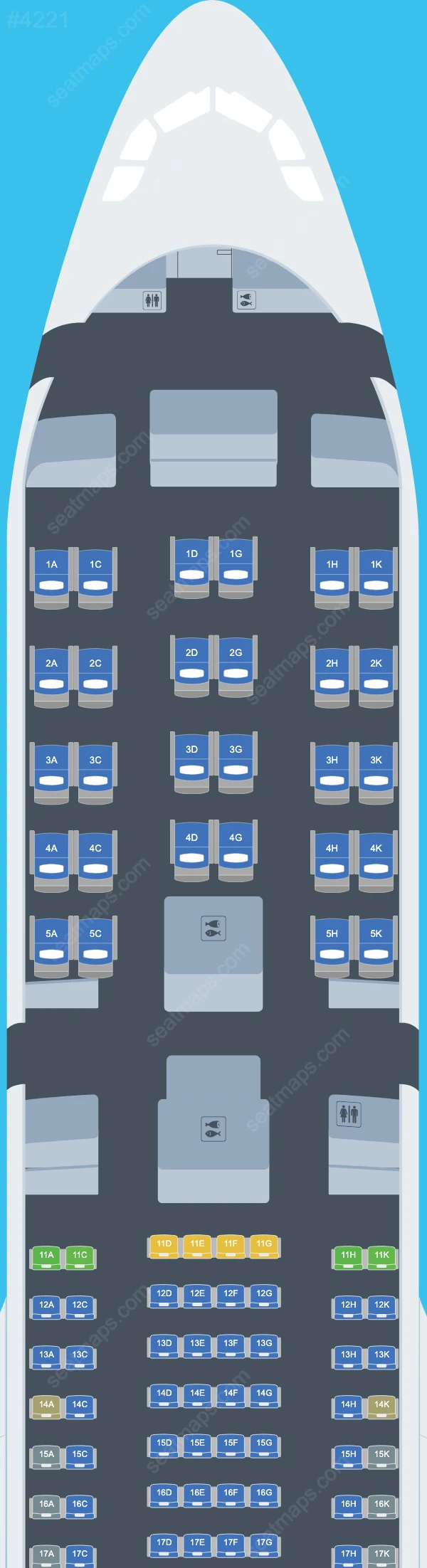 Aeroflot Airbus A330 Seat Maps A330-300 V.1