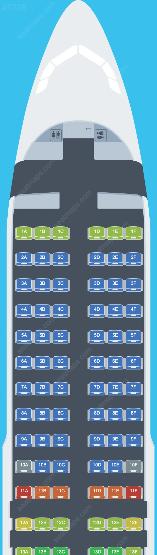 IndiGo Airbus A320 Seat Maps A320-200