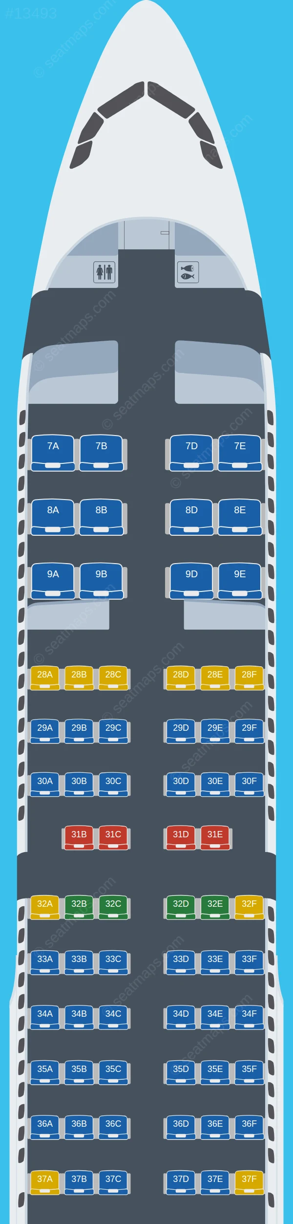 Jin Air Airbus A321-200 seatmap preview
