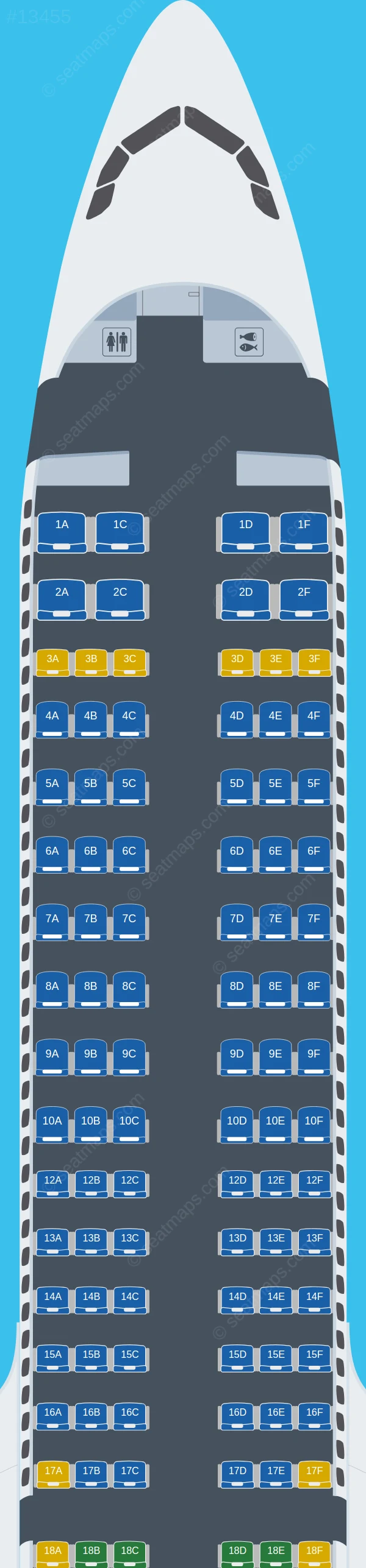 FlyOne Asia Airbus A321neo seatmap preview