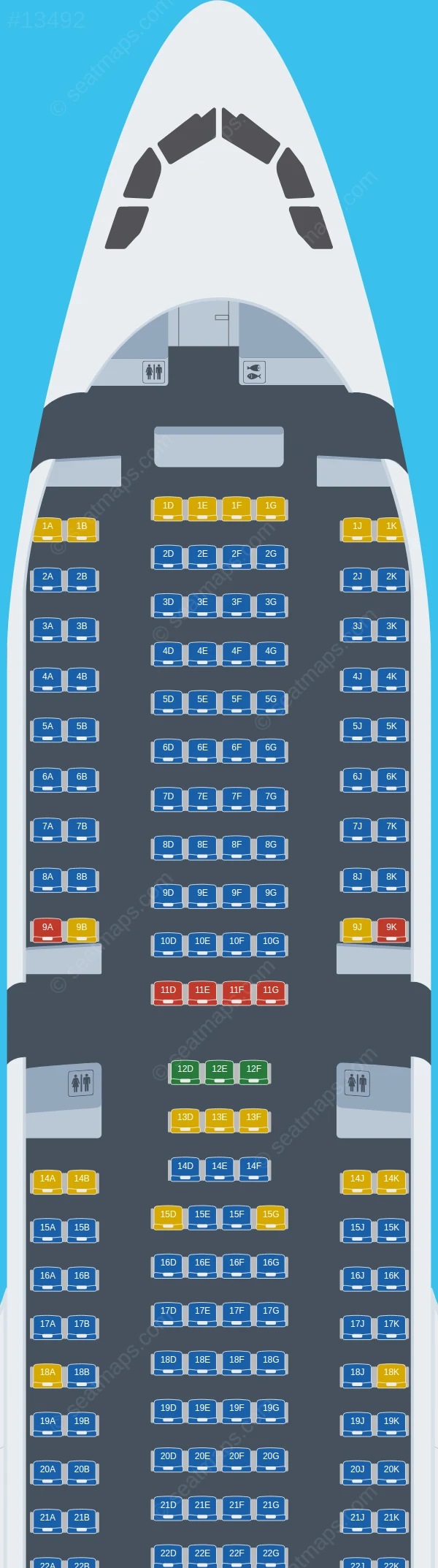 Hi Fly Malta Airbus A330-200 V.6 seatmap preview