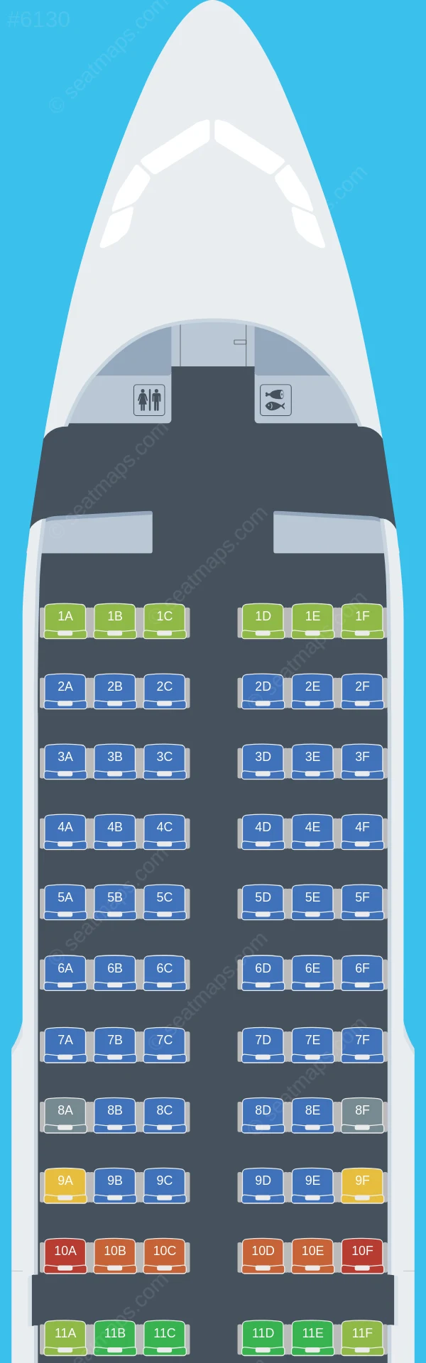 S7 Airlines Airbus A319-100 seatmap preview