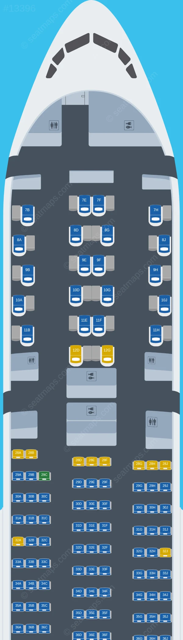 Asiana Airlines Boeing 777-200ER V.4 new seatmap preview