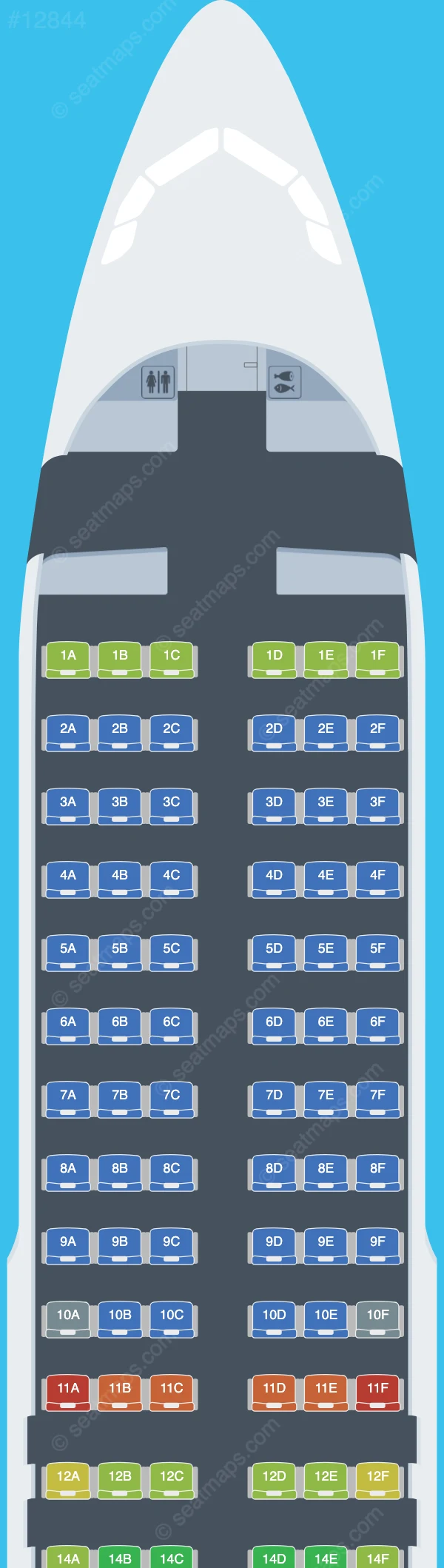 South African Airways Airbus A320-200 V.3 seatmap preview