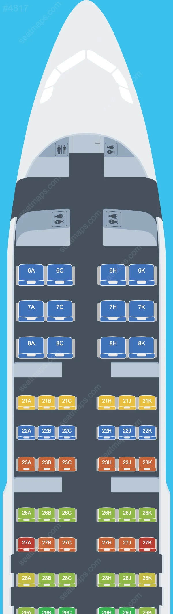 Royal Brunei Airlines Airbus A320-200 seatmap preview