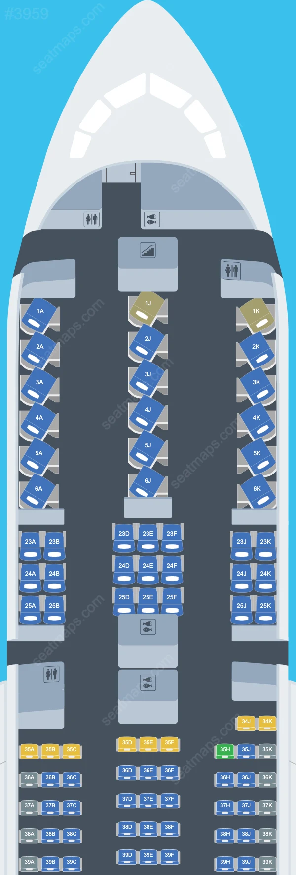 Air New Zealand Boeing 787-9 V.1 seatmap mobile preview
