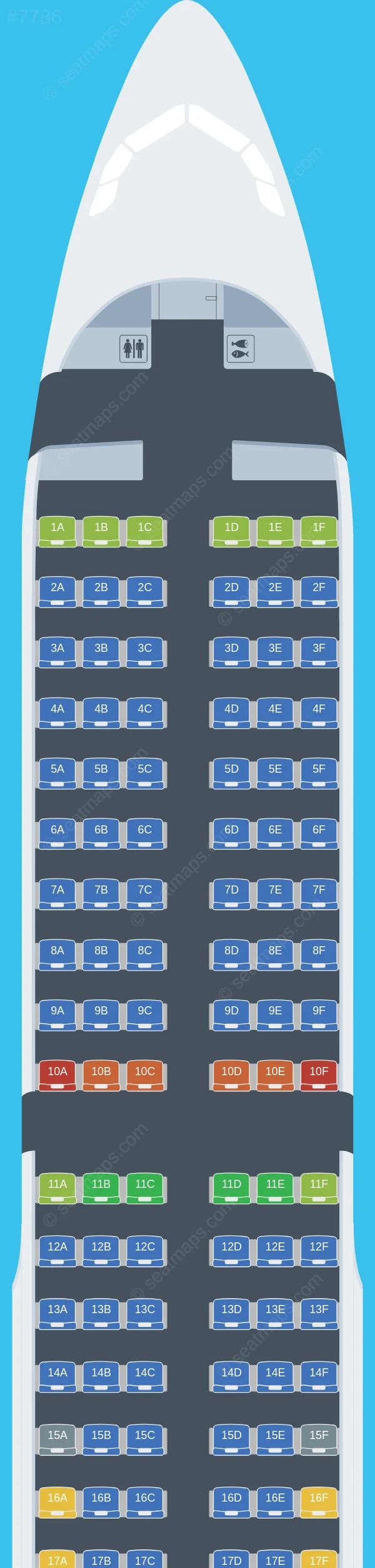 S7 Airlines Airbus A321-200 V.4 seatmap preview