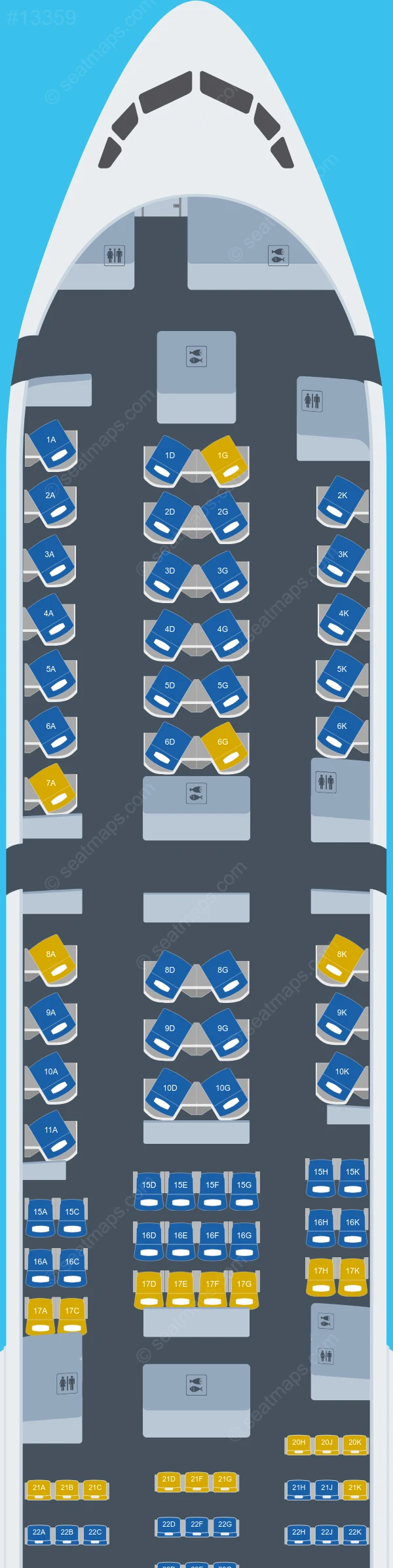 Mavi Gok Airlines Boeing 777-300ER aircraft seat map  777-300ER V.2