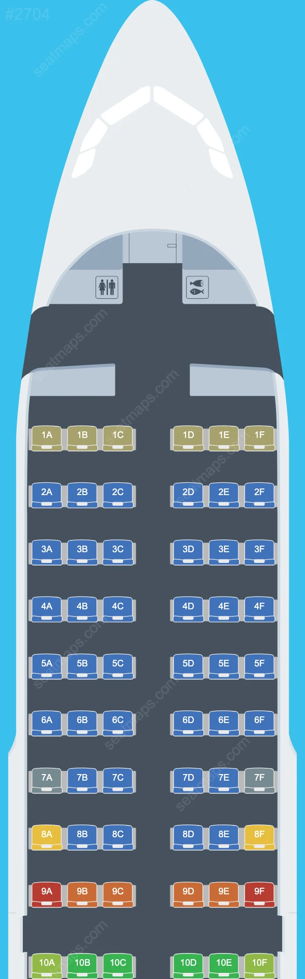 Схема салонов LATAM Airlines в самолетах Airbus A319 A319-100