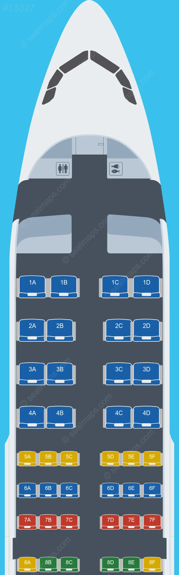 Air Côte d'Ivoire Airbus A319-100 V.4 seatmap preview