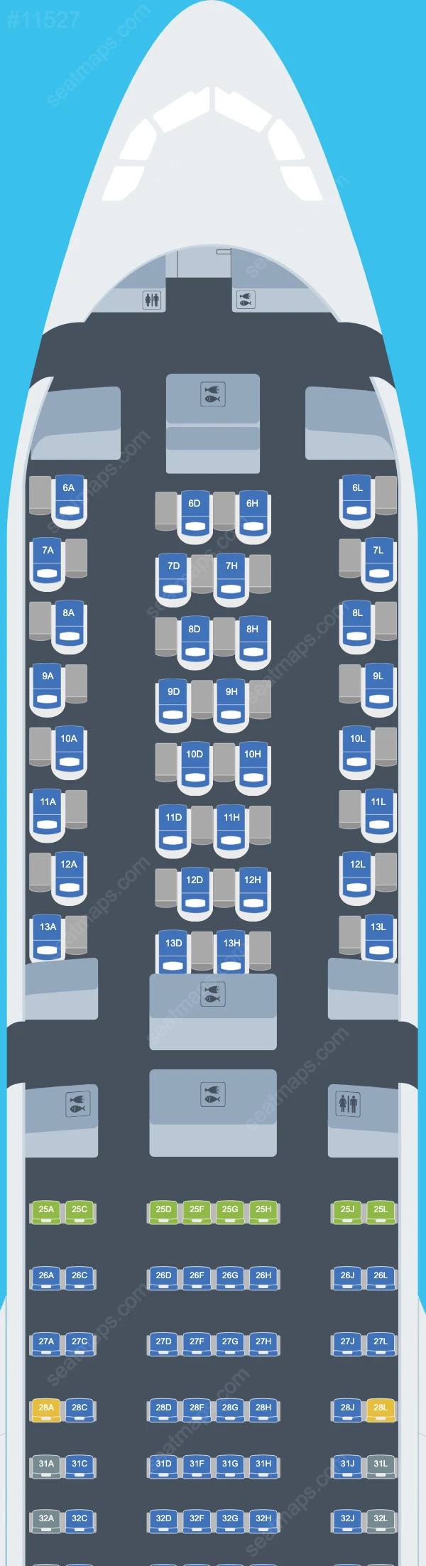 China Eastern Airbus A330-300 seatmap preview